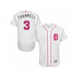 Detroit Tigers #3 Alan Trammell Authentic White Fashion Flex Base MLB Jersey