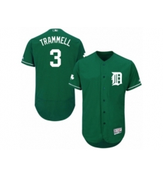 Detroit Tigers #3 Alan Trammell Green Celtic Flexbase Authentic Collection MLB Jersey