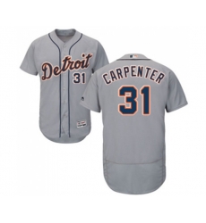 Detroit Tigers #31 Ryan Carpenter Grey Road Flex Base Authentic Collection Baseball Jersey
