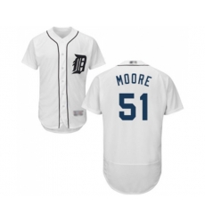 Detroit Tigers #51 Matt Moore White Home Flex Base Authentic Collection Baseball Jersey