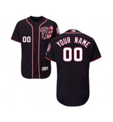 Washington Nationals Customized Navy Blue Alternate Flex Base Authentic Collection Baseball Jersey