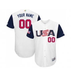 USA Baseball Customized White 2017 World Baseball Classic Authentic Team Jersey