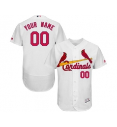 St. Louis Cardinals Customized White Home Flex Base Authentic Collection Baseball Jersey