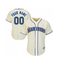 Seattle Mariners Customized Replica Cream Alternate Cool Base Baseball Jersey