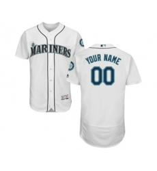 Seattle Mariners Customized White Home Flex Base Authentic Collection Baseball Jersey
