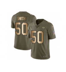 Jacksonville Jaguars #50 Telvin Smith Limited Olive Gold 2017 Salute to Service NFL Jersey