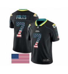 Jacksonville Jaguars #7 Nick Foles Limited Black Rush USA Flag Football Jersey