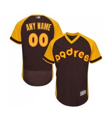 San Diego Padres Customized Brown Alternate Cooperstown Authentic Collection Flex Base Baseball Jersey