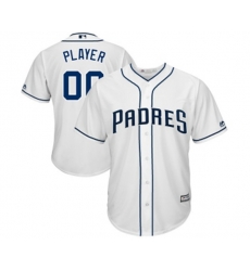 San Diego Padres Customized Replica White Home Cool Base Baseball Jersey