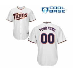 Minnesota Twins Customized Replica White Home Cool Base Baseball Jersey