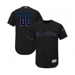Miami Marlins Customized Black Alternate Flex Base Authentic Collection Baseball Jersey