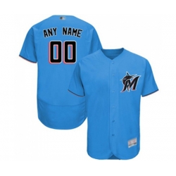 Miami Marlins Customized Blue Alternate Flex Base Authentic Collection Baseball Jersey