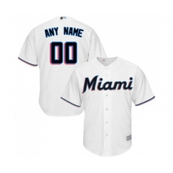 Miami Marlins Customized Replica White Home Cool Base Baseball Jersey