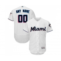 Miami Marlins Customized White Home Flex Base Authentic Collection Baseball Jersey
