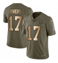 Indianapolis Colts #17 Philip Rivers Olive Gold Stitched NFL Limited 2017 Salute To Service Jersey