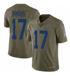 Indianapolis Colts #17 Philip Rivers Olive Stitched NFL Limited 2017 Salute To Service Jersey