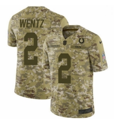 Indianapolis Colts #2 Carson Wentz Camo Stitched NFL Limited 2018 Salute To Service Jersey