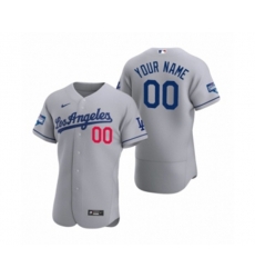 Los Angeles Dodgers Custom Gray 2020 World Series Champions Road Authentic Jersey