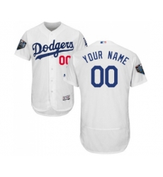 Los Angeles Dodgers Customized White Home Flex Base Authentic Collection 2018 World Series Baseball Jersey