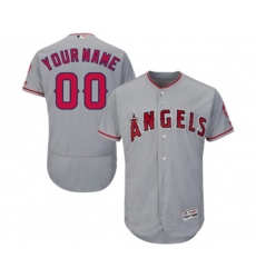 Los Angeles Angels of Anaheim Customized Grey Road Flex Base Authentic Collection Baseball Jersey
