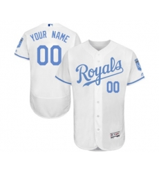Kansas City Royals Customized Authentic White 2016 Fathers Day Fashion Flex Base Baseball Jersey