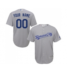 Kansas City Royals Customized Replica Grey Road Cool Base Baseball Jersey