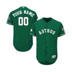 Houston Astros Customized Green Celtic Flexbase Authentic Collection Baseball Jersey