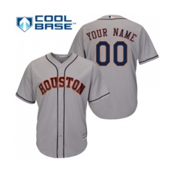 Houston Astros Customized Replica Grey Road Cool Base Baseball Jersey