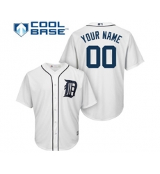 Detroit Tigers Customized Replica White Home Cool Base Baseball Jersey