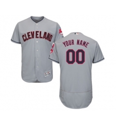 Cleveland Indians Customized Grey Road Flex Base Authentic Collection Baseball Jersey