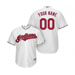 Cleveland Indians Customized Replica White Home Cool Base Baseball Jersey