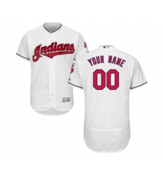 Cleveland Indians Customized White Home Flex Base Authentic Collection Baseball Jersey