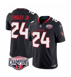 Houston Texans #24 Derek Stingley Jr. Navy F.U.S.E. 2024 AFC South Division Champions Vapor Limited Stitched Football Jersey