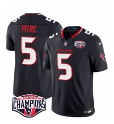 Houston Texans #5 Jalen Pitre Navy F.U.S.E. 2024 AFC South Division Champions Vapor Limited Stitched Football Jersey
