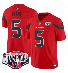 Houston Texans #5 Jalen Pitre Red F.U.S.E. 2024 AFC South Division Champions Vapor Limited Stitched Football Jersey