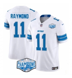 Detroit Lions #11 Kalif Raymond White 2024 NFC North Champions F.U.S.E. Vapor Limited Stitched Jersey
