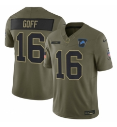 Detroit Lions #16 Jared Goff Olive 2025 F U S E Salute to Service Limited Stitched Football Jersey