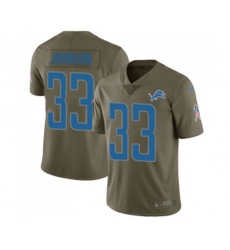 Detroit Lions #33 Kerryon Johnson Limited Olive 2017 Salute to Service Football Jersey