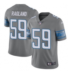 Detroit Lions #59 Reggie Ragland Gray Stitched NFL Limited Rush Jersey