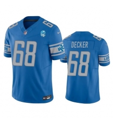Detroit Lions #68 Taylor Decker Blue 2023 F U S E 90th Anniversary Vapor Untouchable Limited Stitched Jersey