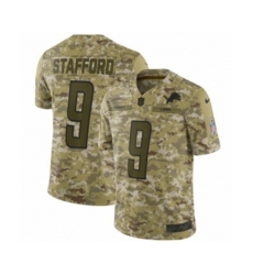 Detroit Lions #9 Matthew Stafford Limited Camo 2018 Salute to Service NFL Jersey
