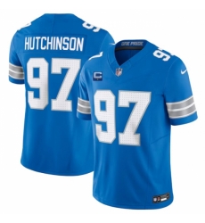 Detroit Lions #97 Aidan Hutchinson Blue 2024 F.U.S.E. With 1-Star C Vapor Limited Stitched Jersey