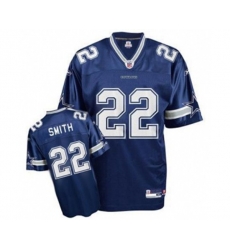 Dallas Cowboys #22 Emmitt Smith Authentic Navy Blue Team Color Throwback Football Jersey