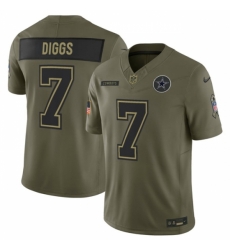 Dallas Cowboys #7 Trevon Diggs Olive 2025 F.U.S.E. Salute to Service Limited Football Stitched Jersey