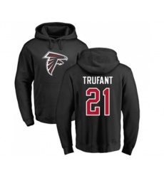 Atlanta Falcons #21 Desmond Trufant Black Name & Number Logo Pullover Hoodie