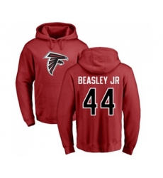 Atlanta Falcons #44 Vic Beasley Red Name & Number Logo Pullover Hoodie