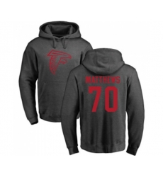 Atlanta Falcons #70 Jake Matthews Ash One Color Pullover Hoodie