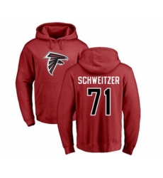 Atlanta Falcons #71 Wes Schweitzer Red Name & Number Logo Pullover Hoodie