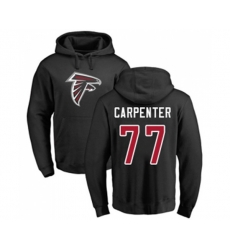 Atlanta Falcons #77 James Carpenter Black Name & Number Logo Pullover Hoodie