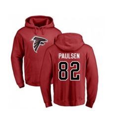 Atlanta Falcons #82 Logan Paulsen Red Name & Number Logo Pullover Hoodie